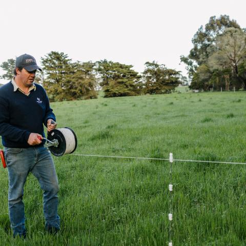 Livestock farmer with smart fencing